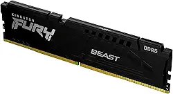 Kingston KF552C40BB-16 - Módulo de memória de 16GB DDR5 5200Mhz FURY Beast Black 1,25V 1Rx8 288 pinos para desktop/gamers
