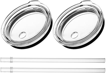 20 oz Tumbler Straw Lid, Replacement Straw Lids Compatible for YETI Rambler 16 oz Pint, 20 oz Tumbler, 24 oz Mug, 25 oz Straw Mug, BPA Free and Shatter-proof Travel Straw Top Lids Cover