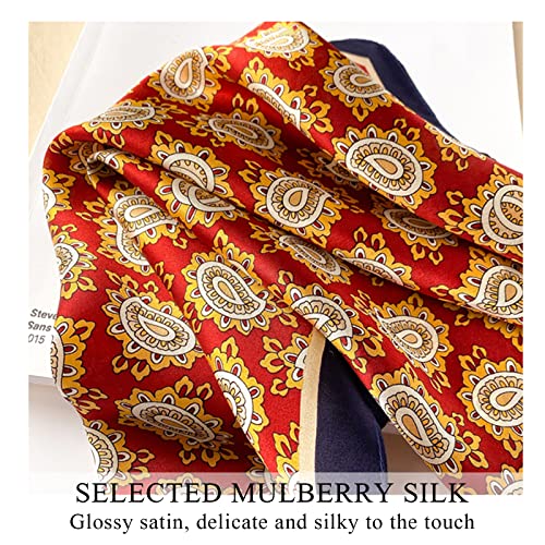 Silk Scarf Women Square Scarves Geometric Stripe Pattern Satin Small Scarves Paisley Bandanas Neckerchief Neck Scarf4