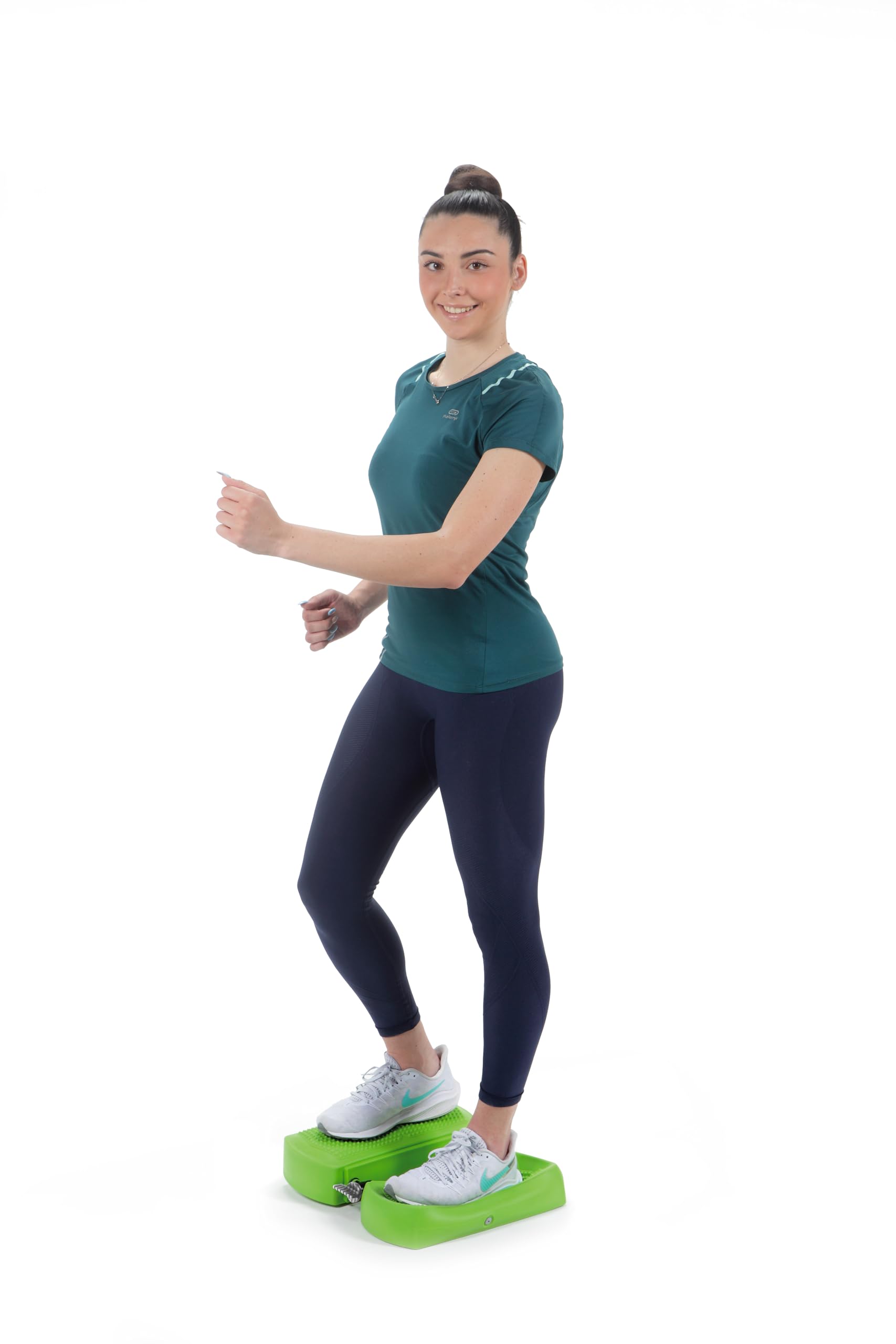 Gymnic Movin’ Step gonfiabile verde lime per allenamento cardiovascolare e propriocettivo, ideale per esercizi di equilibrio, coordinazione e riabilitazione