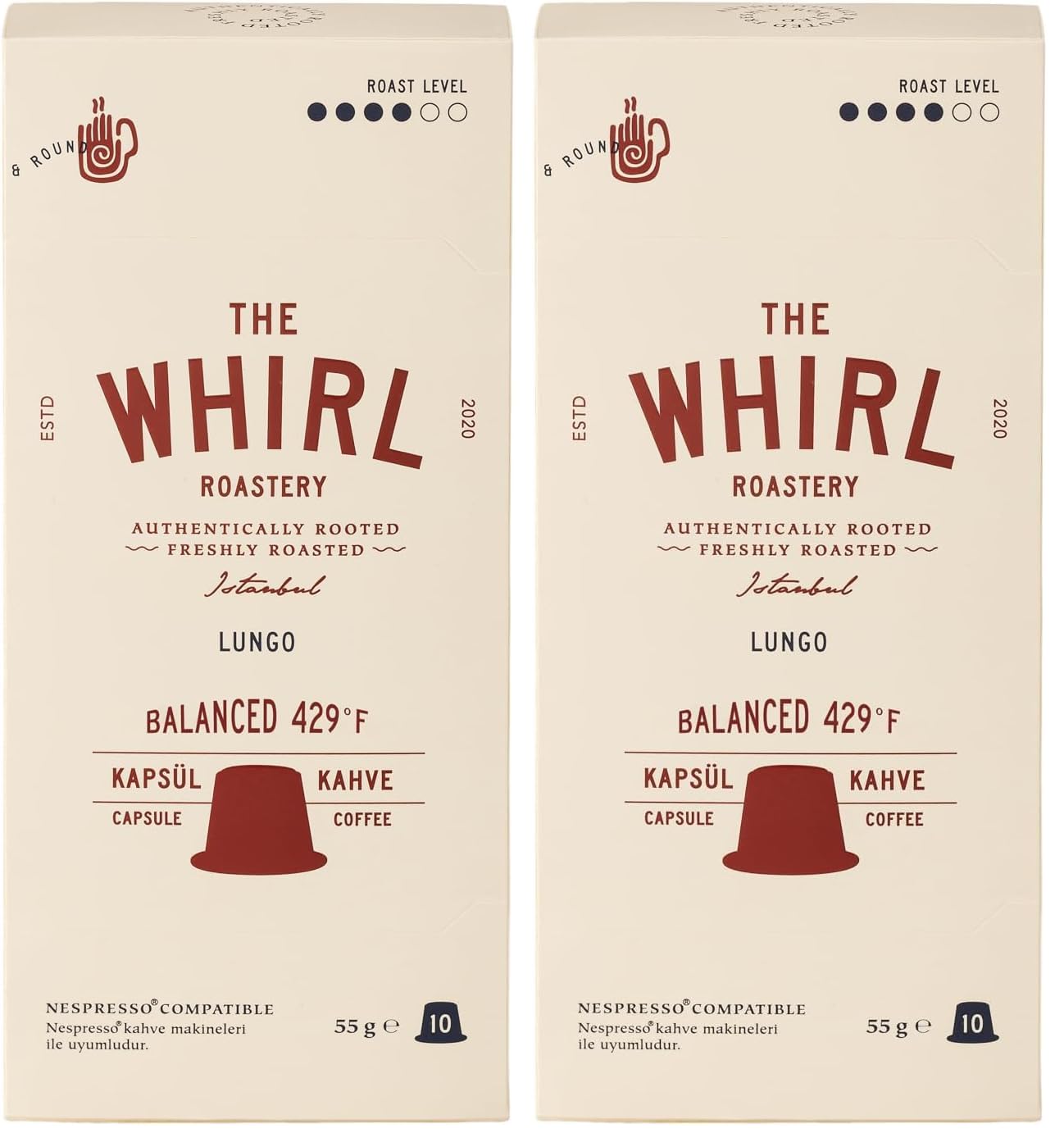 The WHIRL Espresso Lungo Balanced Kapsül 55 G (2 paketi)