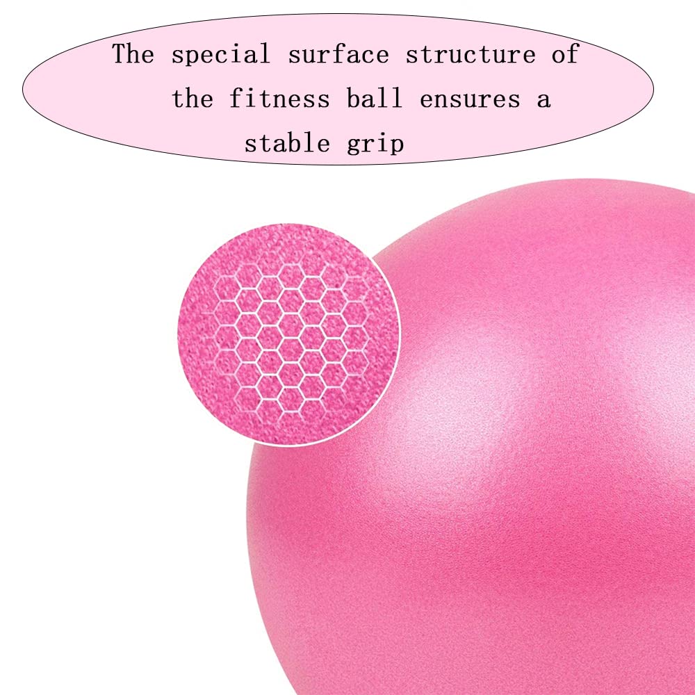 Pilates Ballon Anti-Éclatement 3 Pièces Yoga Ball Fitness avec Pailles Gonflables Bleu Rose Violet