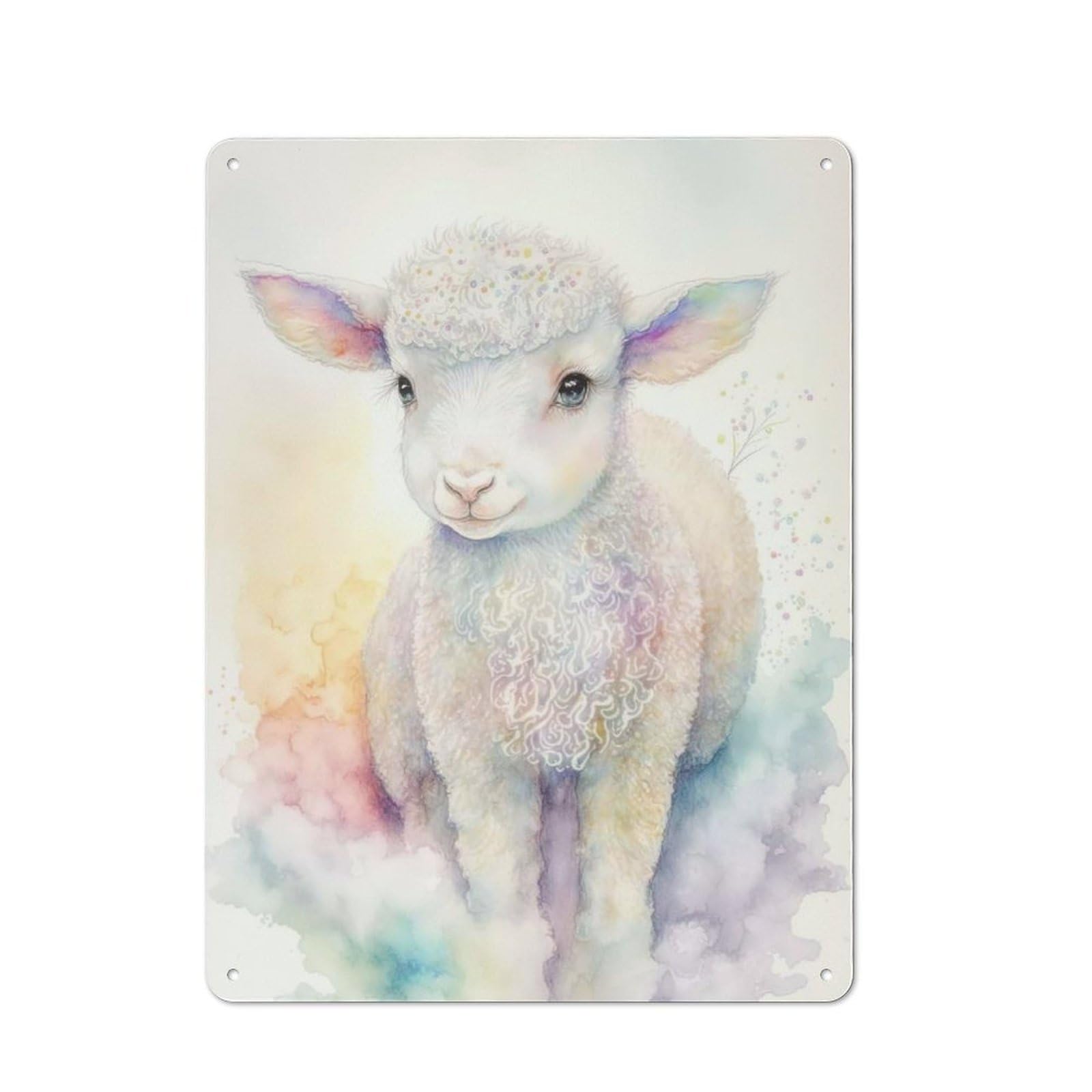 Junmoney Style-6 Dreamy Sweet Little Lamb Vintage Metal Wall Sign 40X30cm For Garage Wall, Suited To Garage Decor Collectors