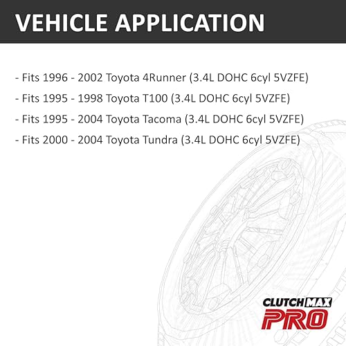 Miniatura 2 de ClutchMax PRO Performance Stage 2 Kit de embrague compatible con Toyota 4Runner 1995-1998 T100 1995-2004 Tacoma 2000-2004 Tundra 3.4L 5VZFE
