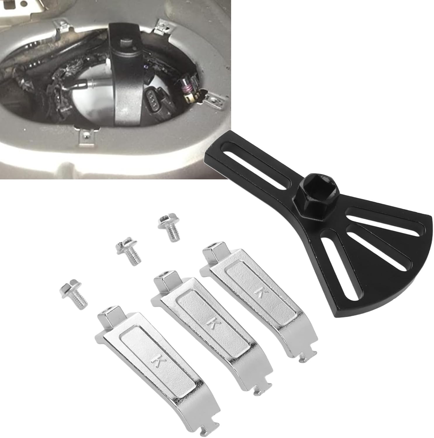 Lock Spanner Stainless Steel Fuel Pump Removal Tool Oil Pump Disassembly Tool for Type 5 Or 7 Fuel Tank Holes