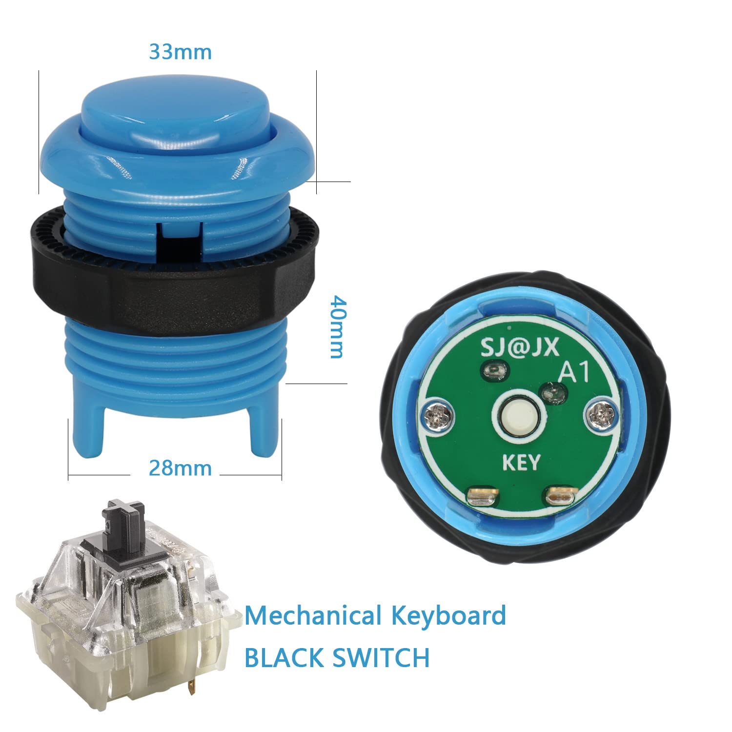 Switchセット Amazon.com: SJ@JX Arcade 28mm Push Button Keyboard MX Microswitch