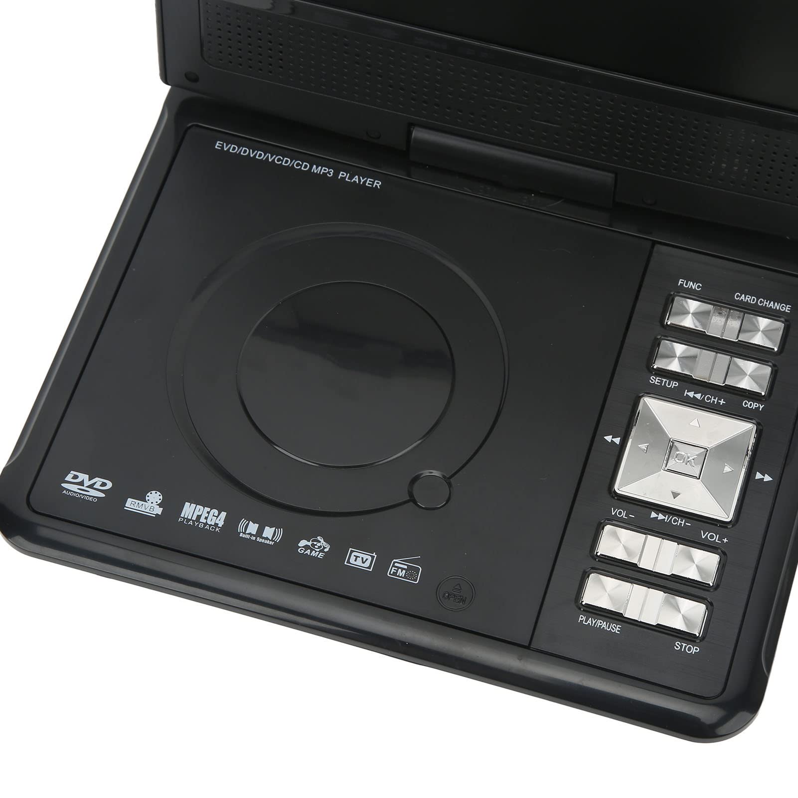 Reproductor de Video para Viajes en Automóvil, Reproductor de DVD Portátil con Batería Recargable de 110‑240V para Automóvil