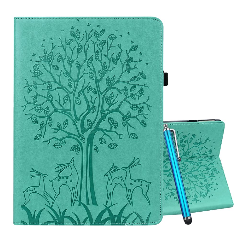 Case for Xiaomi Pad 5 / Xiaomi Pad 5 Pro Tablet Cover Case Leather Wallet Pouch Flip Book Holster with Card Pen Slot Vedio Stand View TPU Silicone Shell, Green