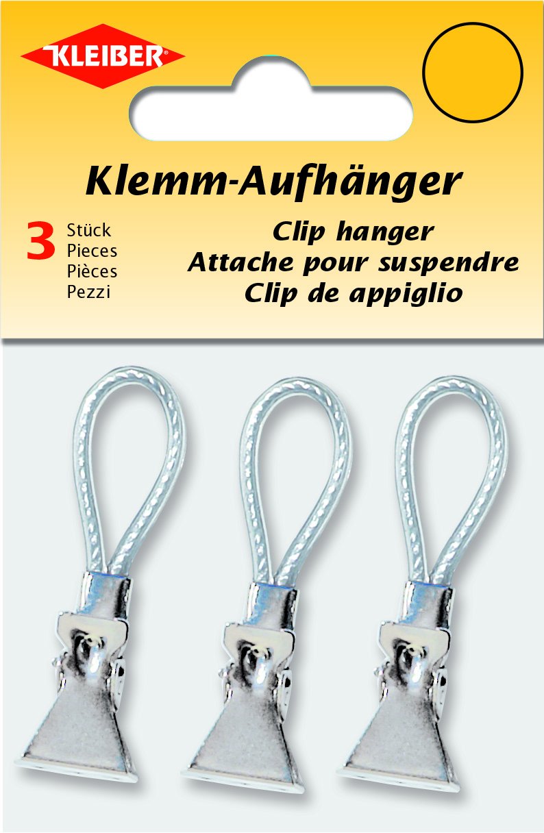 Kleiber 3-Piece Towel Clip Hanger, Silver