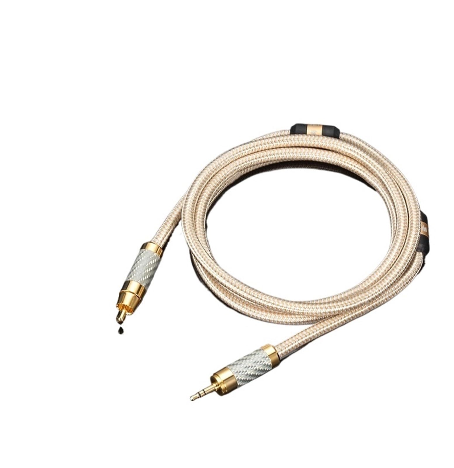 Kabel Mini Jack 3,5 mm do audio do telefonu komórkowego, słuchawek, laptopa, TV, DVD, wzmacniacza, soundbox posrebrzany kabel (1 m)