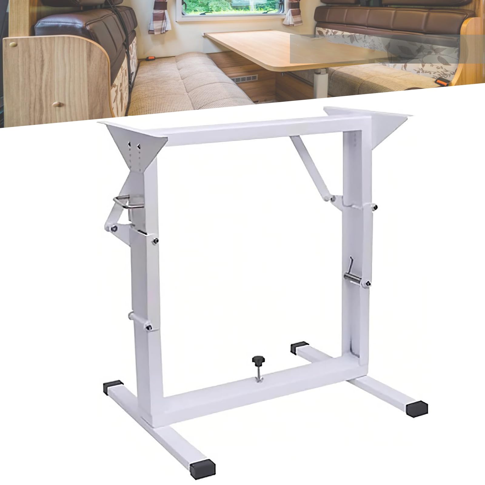 Soporte de Pata de Mesa Plegable para RV - Base de Mesa de Comedor para RV - Patas de Mesa de Metal, Carga Máxima de 250 Kg, para Patio, Yate, Caravana, Habitación - Blanco