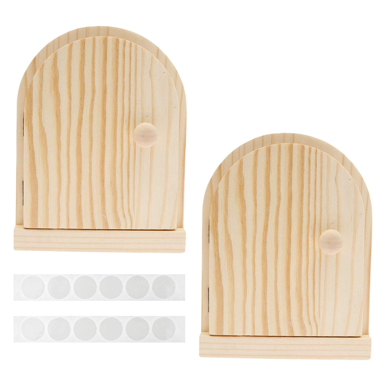 2 Pcs Fairy Door Outlet Covers, Self Adhesive Wooden Light Switch Plate Cover, No Drilling Childproof Socket Protector Guard for Kids Room Living Room Wall Decor(Style 1)