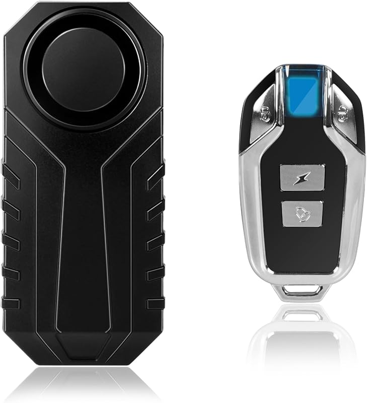 113dB Anti Theft Bike Alarm, Waterproof Bicycle Car Alarm with Remote for Security Triggered Vibration Sensor, Wireless Vibration Alarm System for Motorcycle Accessories