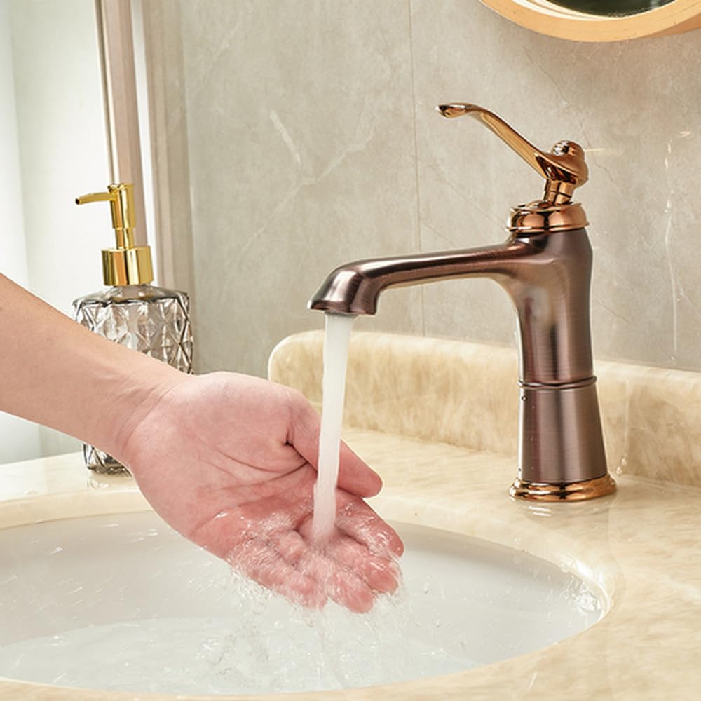 Robinet en bronze huilé mitigeur eau chaude et froide avec cartouche céramique durable