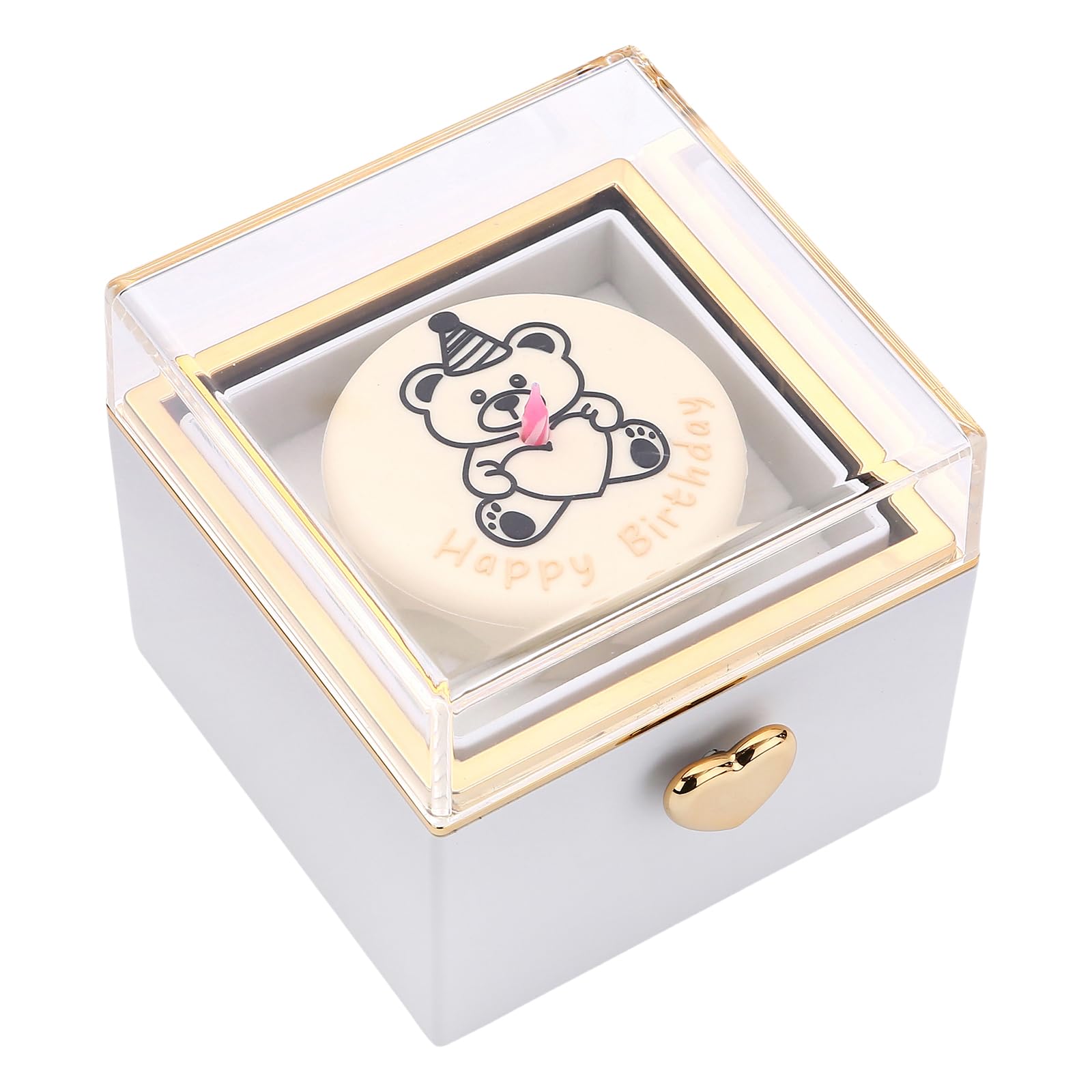 Jazuaiao Rotating Rings Box for Proposals and Surprises Holder Rings Case Elegant Jewelry Presentation Case Holder Box