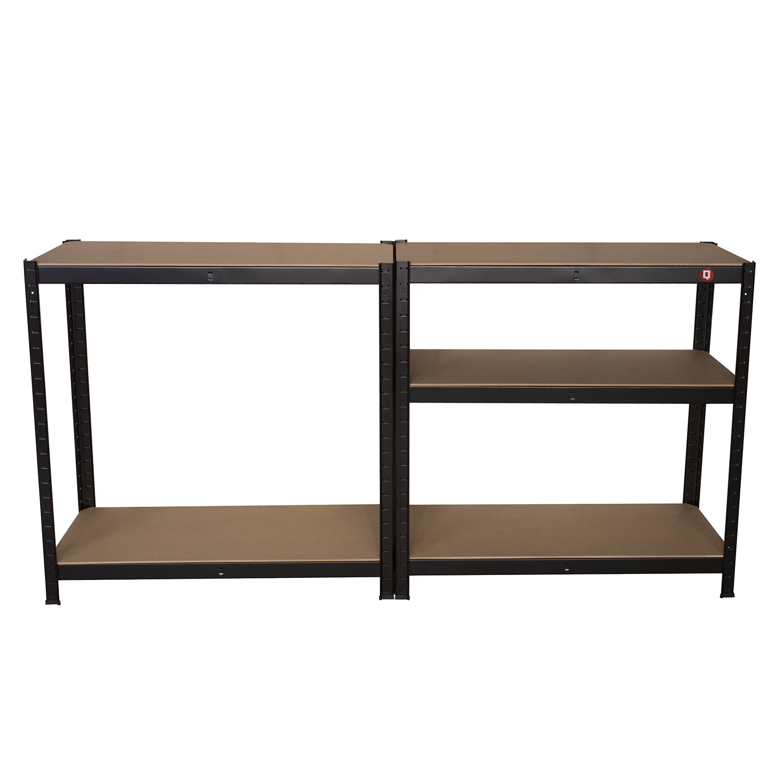 Qualtex Strong Industrial Steel & MDF 5 Tier Black Boltless Heavy Duty Garage Racking Shelving Unit Racking 90cm X 40cm X 180cm 875kg Capacity 175kg Per Shelf - View #10
