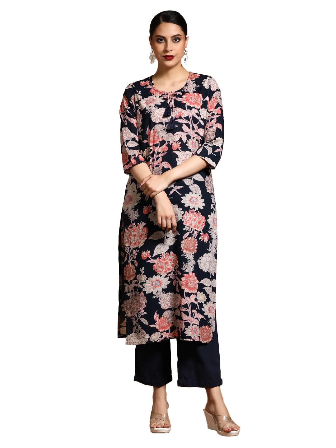 Vero Moda Women Bold Floral Printed Straight Kurta in multi