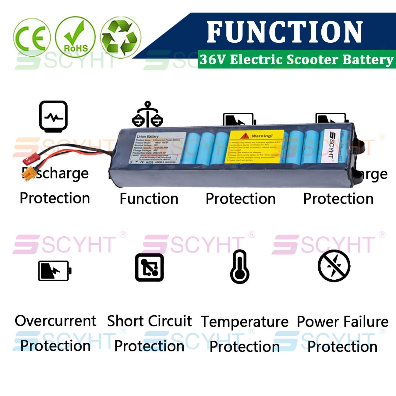 36 V Batterie vélo électrique 10S3P Batterie au Lithium