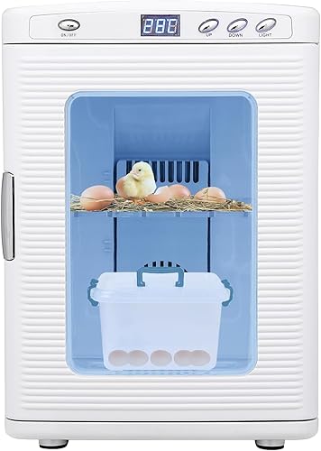 Incubadora de huevos de reptiles de 25L con control de temperatura (50.0 °F a 140.0 °F), incubadora digital portátil de laboratorio de enfriamiento