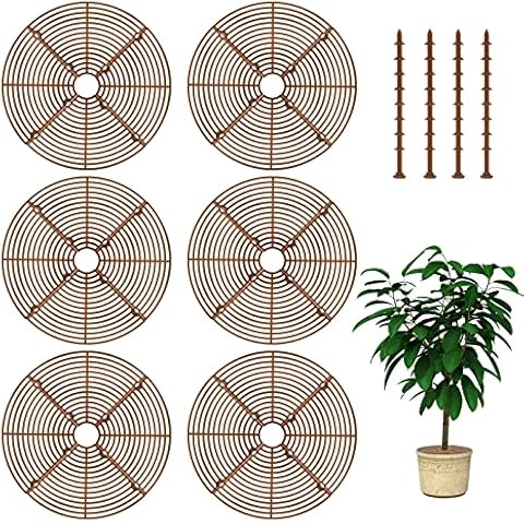 Aemygo Plant Pot Grid with Center Cutout - Cuttable Grid Flower Pot Cover, Plastic Grid Plant Pot Cover Plant Flower Protector Cat Digging Stopper Cover