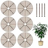 Aemygo 6 Pcs Plant Pot Soil Covers Protectors, 11.8 Inch Cuttable Plant Flower Protector with 48 Stakes 1 Scissor, Plant Pot Grid Pet Digging Stopper Plant Pot Cover