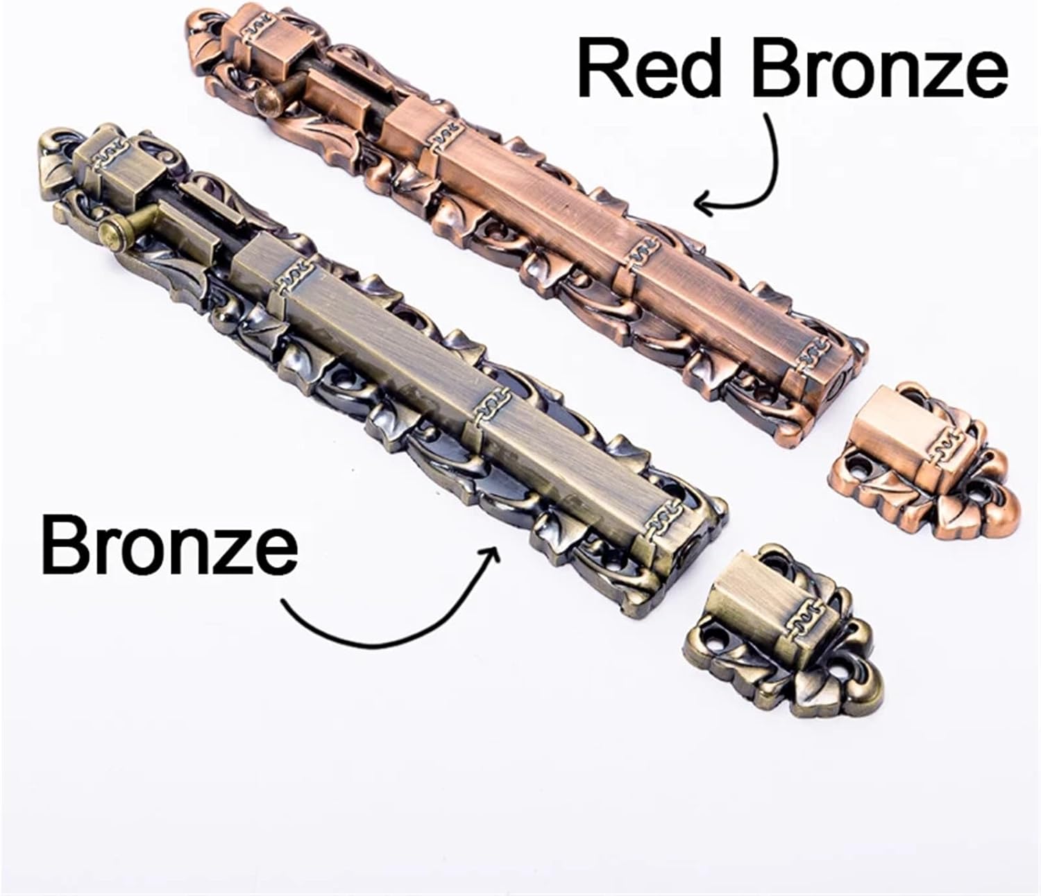 Door Gate Latch Antique Copper Bolt Classical Wooden Metal Window Doors Portas Pin 151-250mm 1Pcs(Red Bronze,Large)