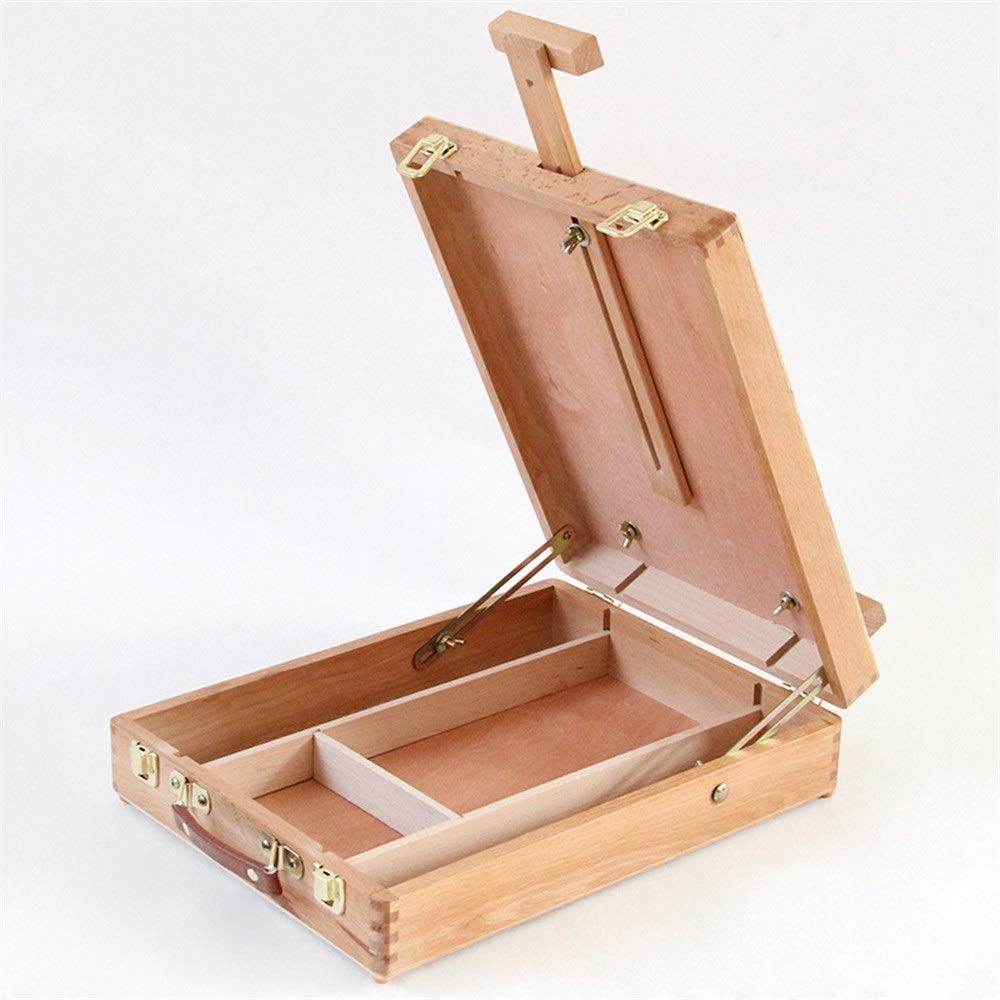 Caballete de Madera para Mesa, Caja de Dibujo, Caballete portátil para Dibujar y Pintar, Caballete de Madera
