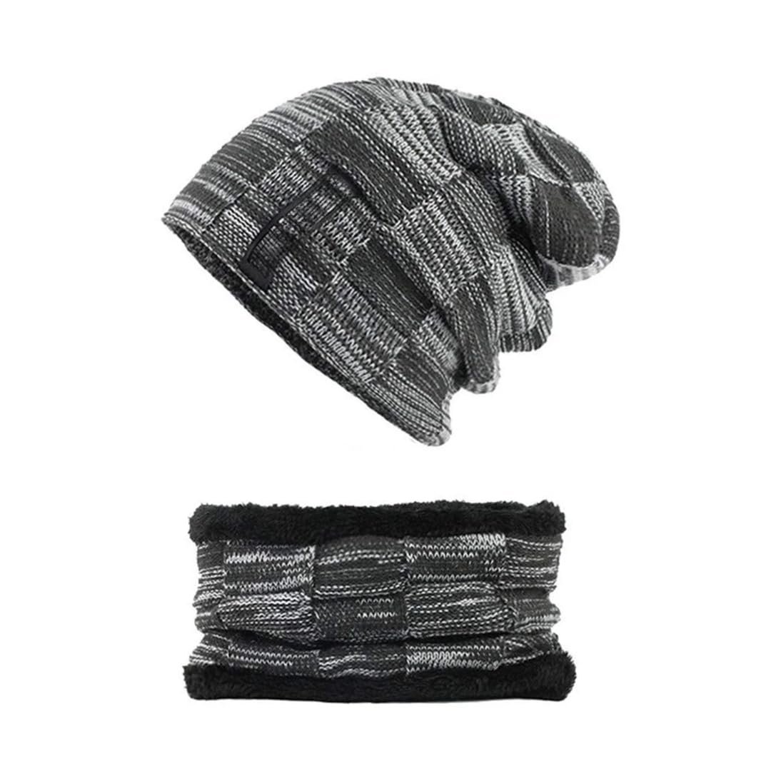 HSWBOY Ultra Soft Unisex Woollen Beanie Cap with Neck Scarf Set-image-39