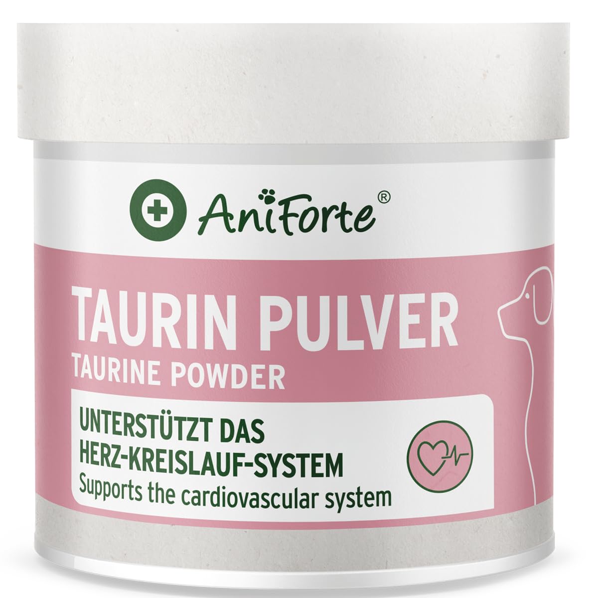 AniForte Taurin für Hunde 100g - 100% rein, Aminosäuren unterstützen Abwehrkräfte & Zellstoffwechsel, zur Erhaltung von Herzfunktion & Herzkreislaufsystem