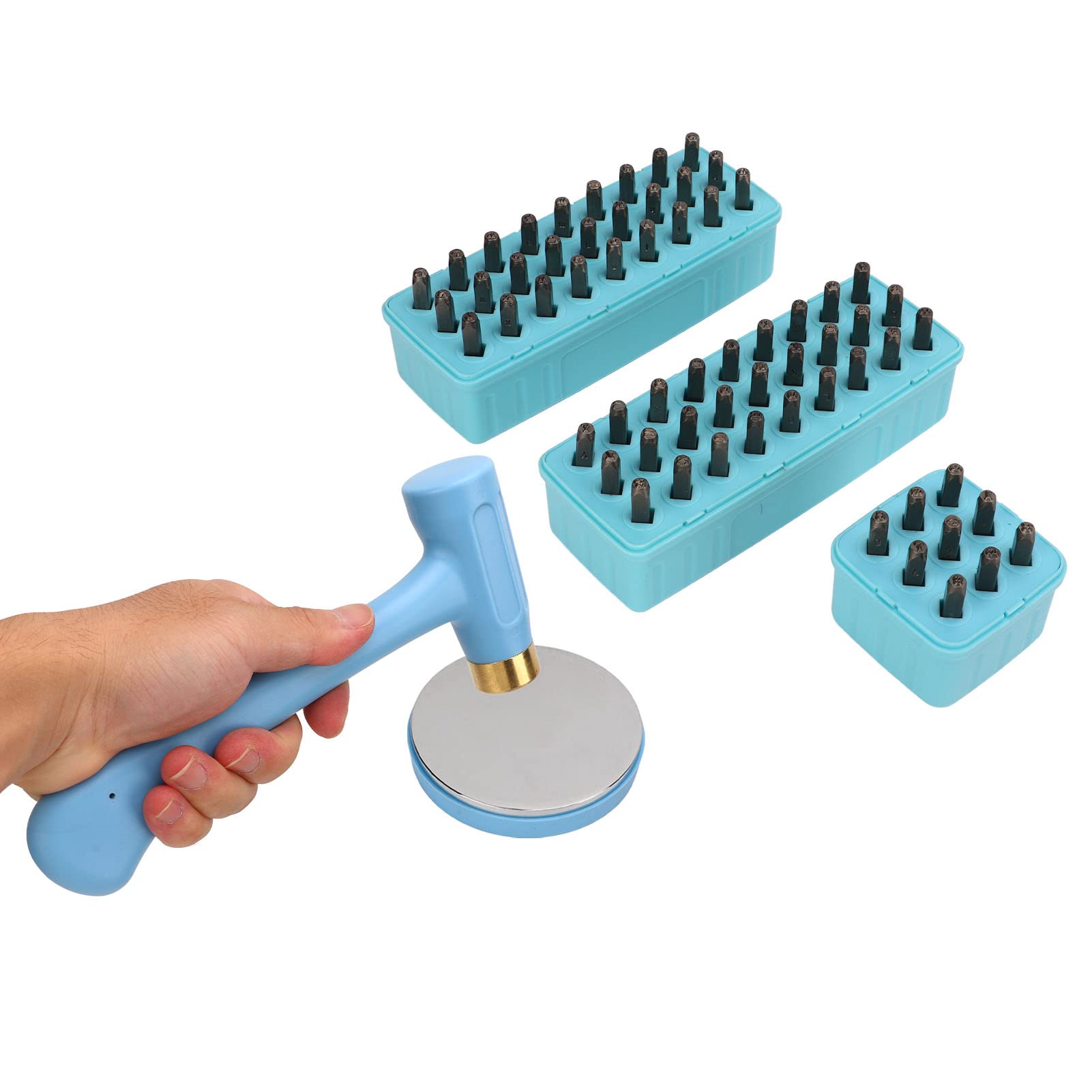 Kit D'estampage Métal 63 Pièces - Poinçons Lettres Et Chiffres 3mm - Pour Bijoux, Cuir Et Bois
