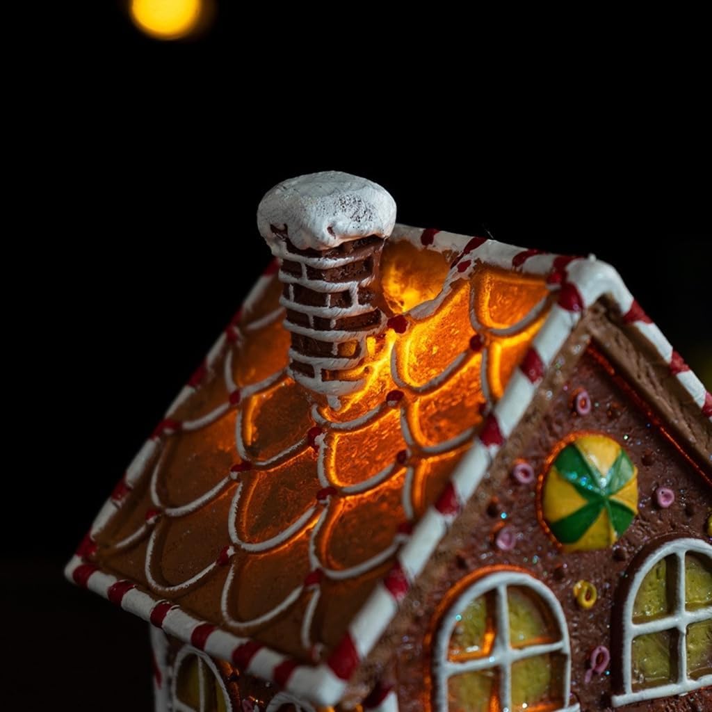 Christmas Glowing Snowroom Gingerbreads House Gingerbreads House Building for Holiday Tabletop Decoration