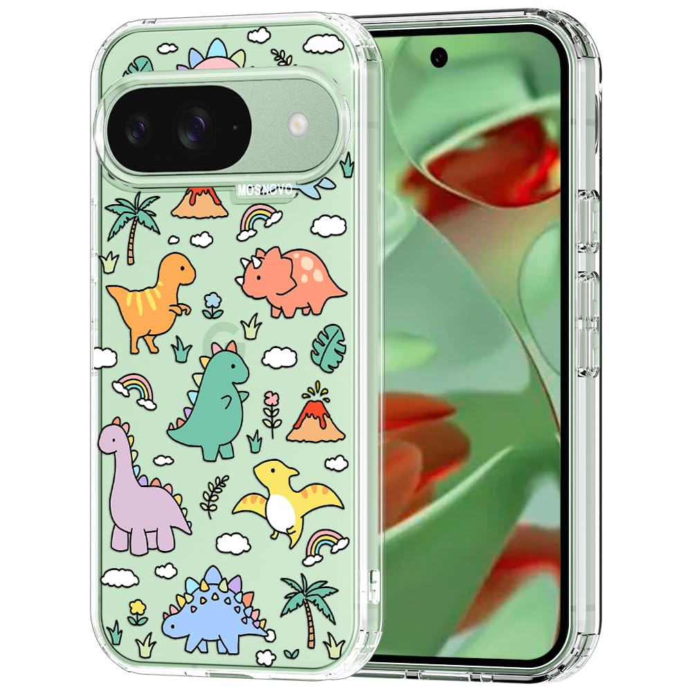 MOSNOVO Case for Google Pixel 9 & Pixel 9 Pro, [Buffertech 6.6ft Military-Grade Drop Protection] [Anti Peel Off Tech] Clear TPU Bumper Phone Case Cover Design - Great Wave — view 98