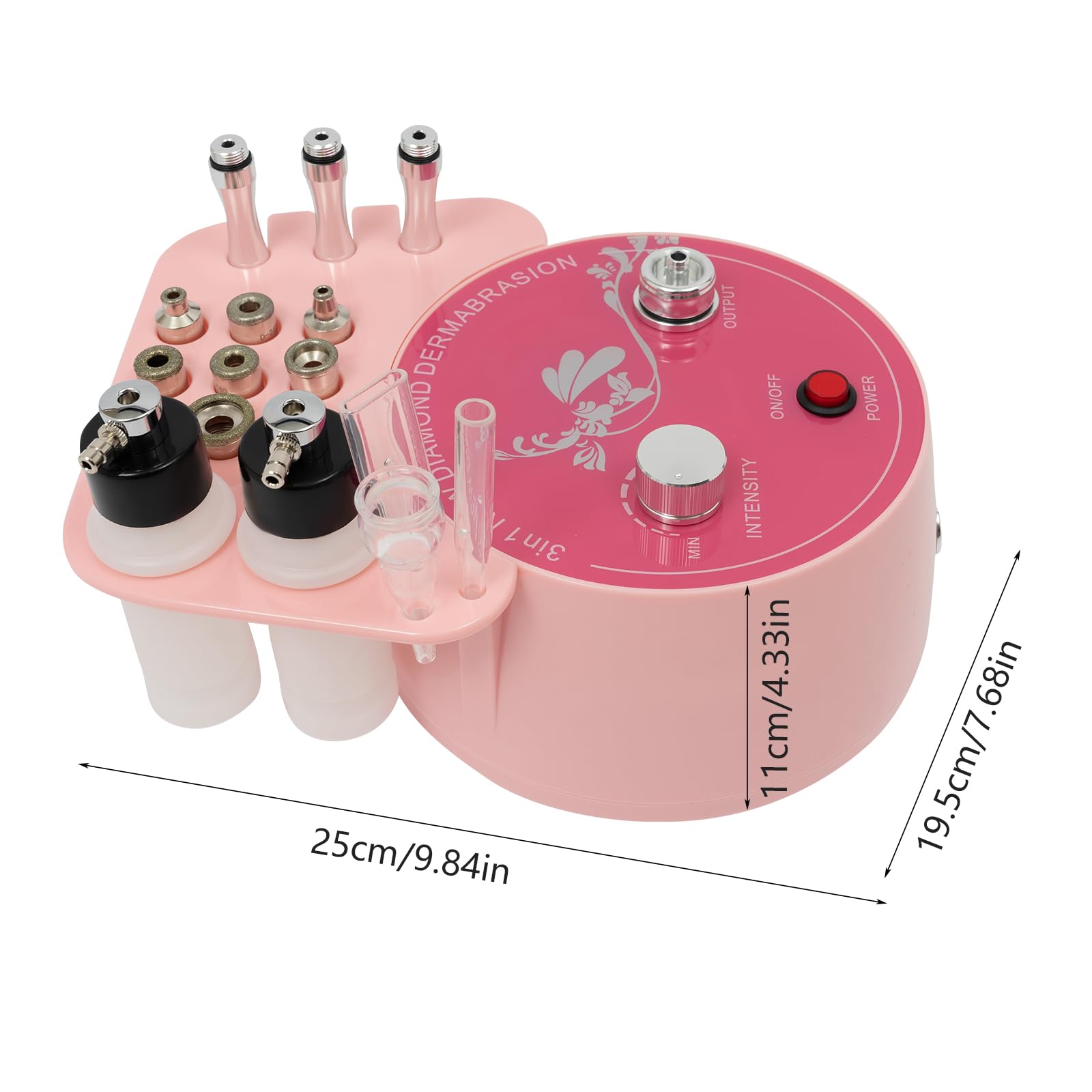 Máquina de dermoabrasión de microdermoabrasión de diamante 3 en 1,9 puntas de diamante,Succión ajustable,Cuidado integral de la piel,Limpio e hidratado