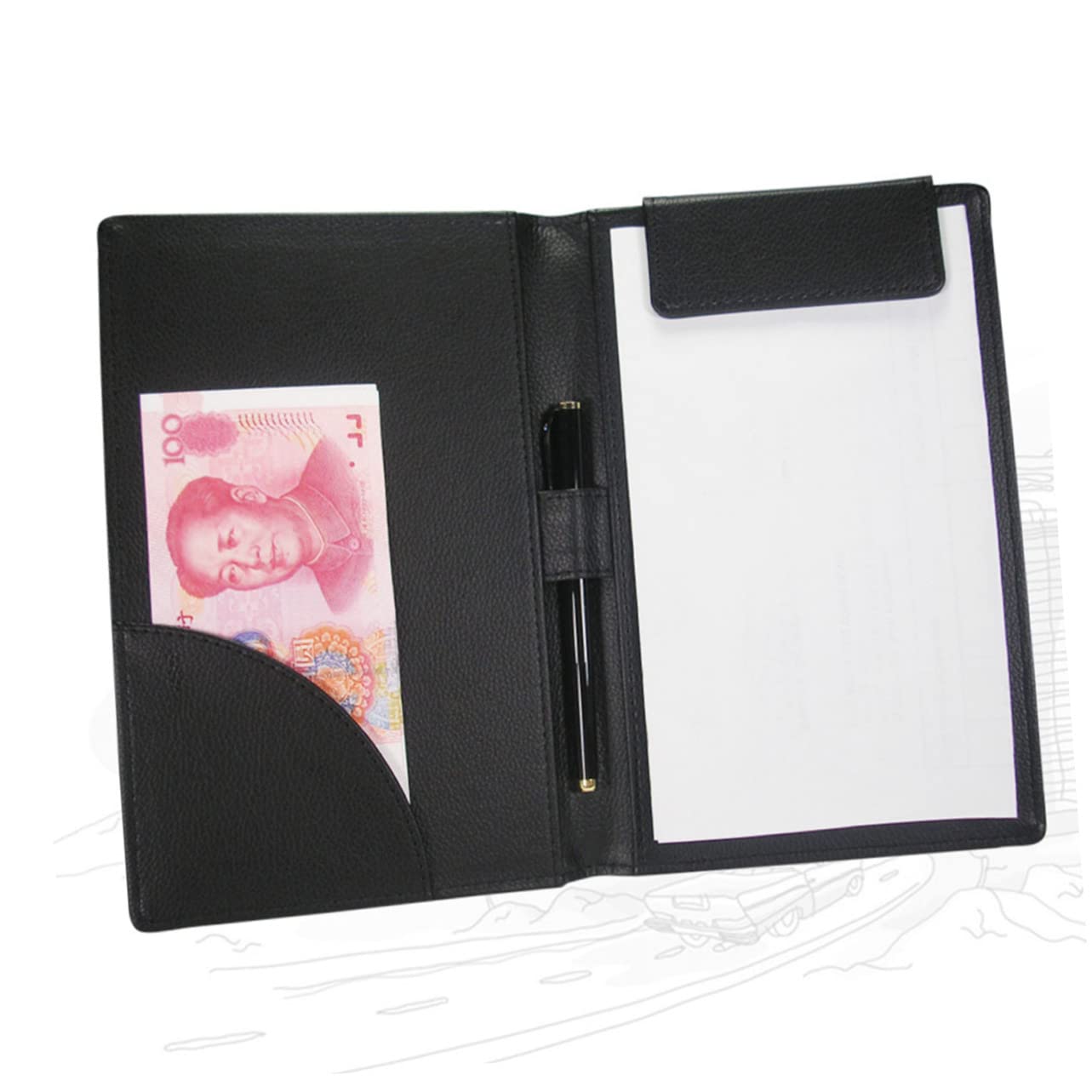 HOMOCONO Guest Check Holder Restaurant Check Presenters Check Card Holder Restaurant Bill Holder Restaurant Check Book Check Pad Holder Restaurant Check Holder Customer Menu Holder Black