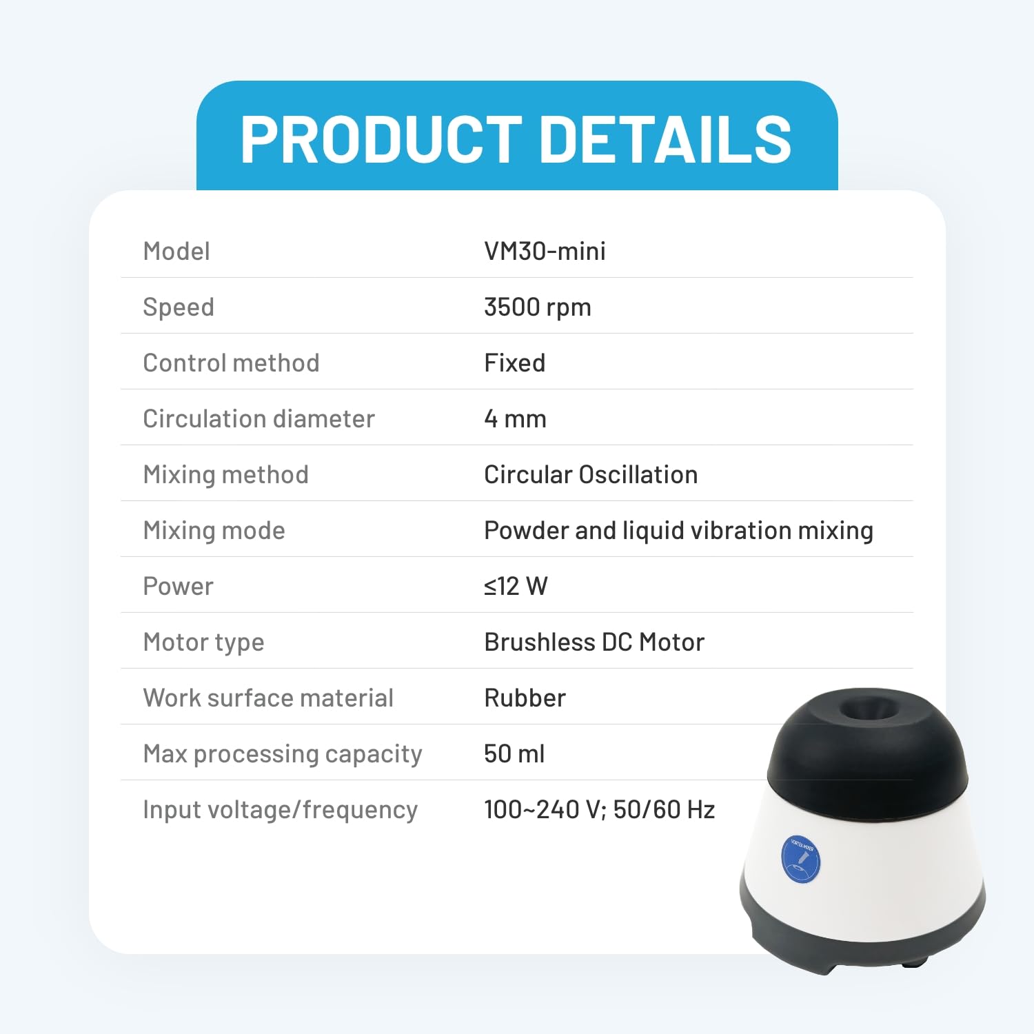 Vortex Shaker 3500RPM