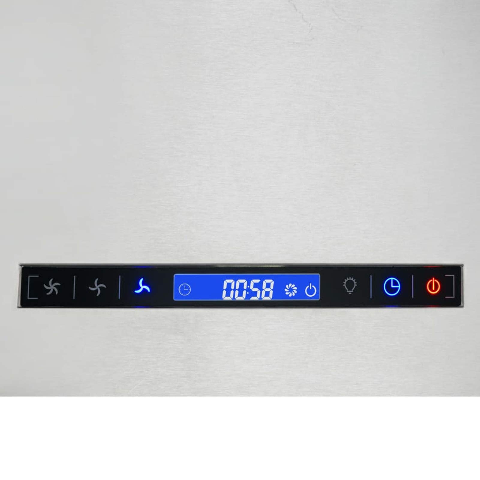 Cappa da Cucina ad Isola Sospesa LCD con Sensore 55 cm Acciaio Argento/Nero 55x37 cm 180 W 220-240 V, 50/60 Hz,Cappa Aspirante,Cappa a Isola