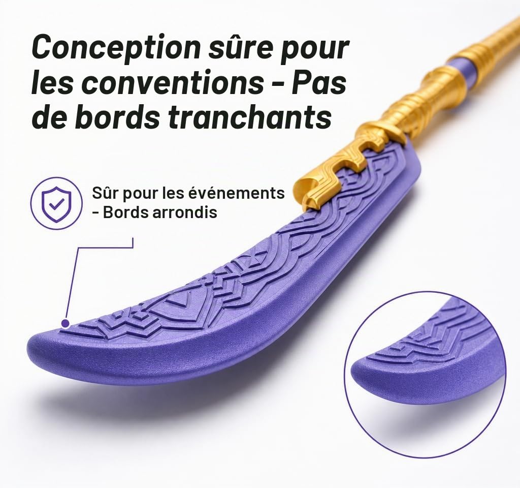 Zerodis Épée Longue de Cosplay, Réplique D'épée D'anime avec Matériau PLA Léger, Utilisation Multifonctionnelle et Design Authentique pour Les Conventions D'anime et Les événements de