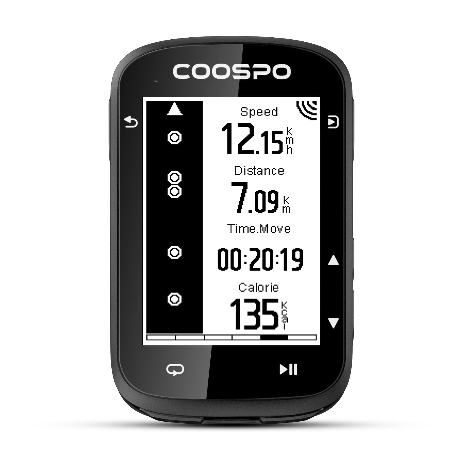 COOSPO CS500 Bike Computer Wireless, 2.6 Inch LCD GPS Cycling Computer with Route Navigation, Bluetooth5.0 ANT GPS Bicycle Speedometer with Auto-Backlight, Support Bike Radar & 45H Battery Life