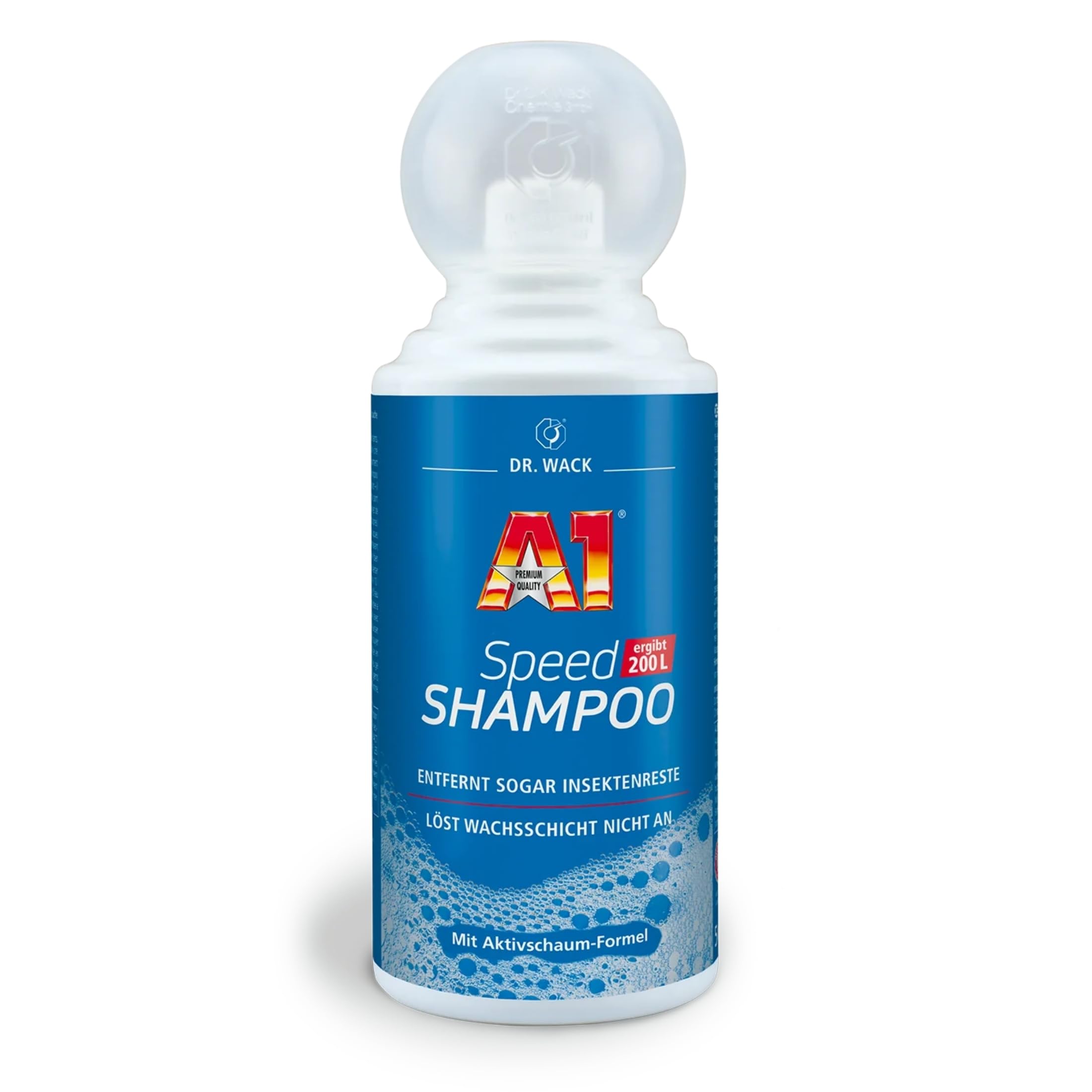 DR. WACK - A1 Speed Shampoo 500 ml - Effektiver Autoreiniger mit Aktivschaum-Formel - Gründliche & schonende Entfernung hartnäckiger Verschmutzungen - für alle Lackarten - Hochwertige Autopflege