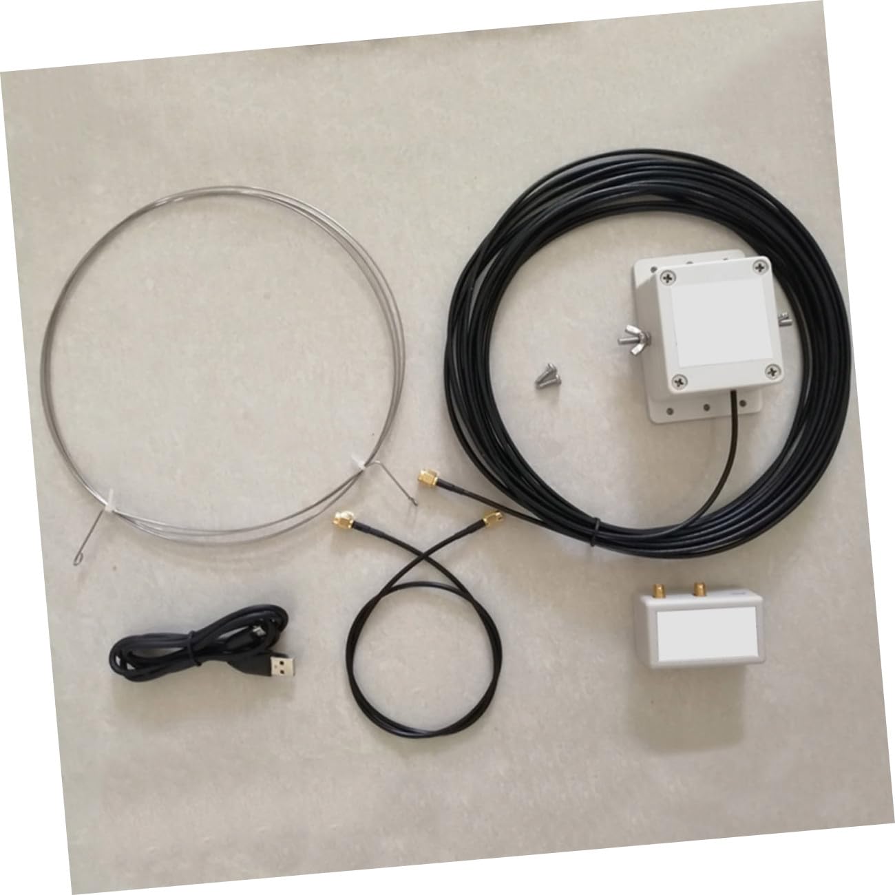 HOMSFOU Antenne Annulaire Active Modèle 30 pour Réception Ondes Moyennes, Installation Facile USB, Usage Balcon Et Toit, Suppression Bruit Local, Acier Inoxydable