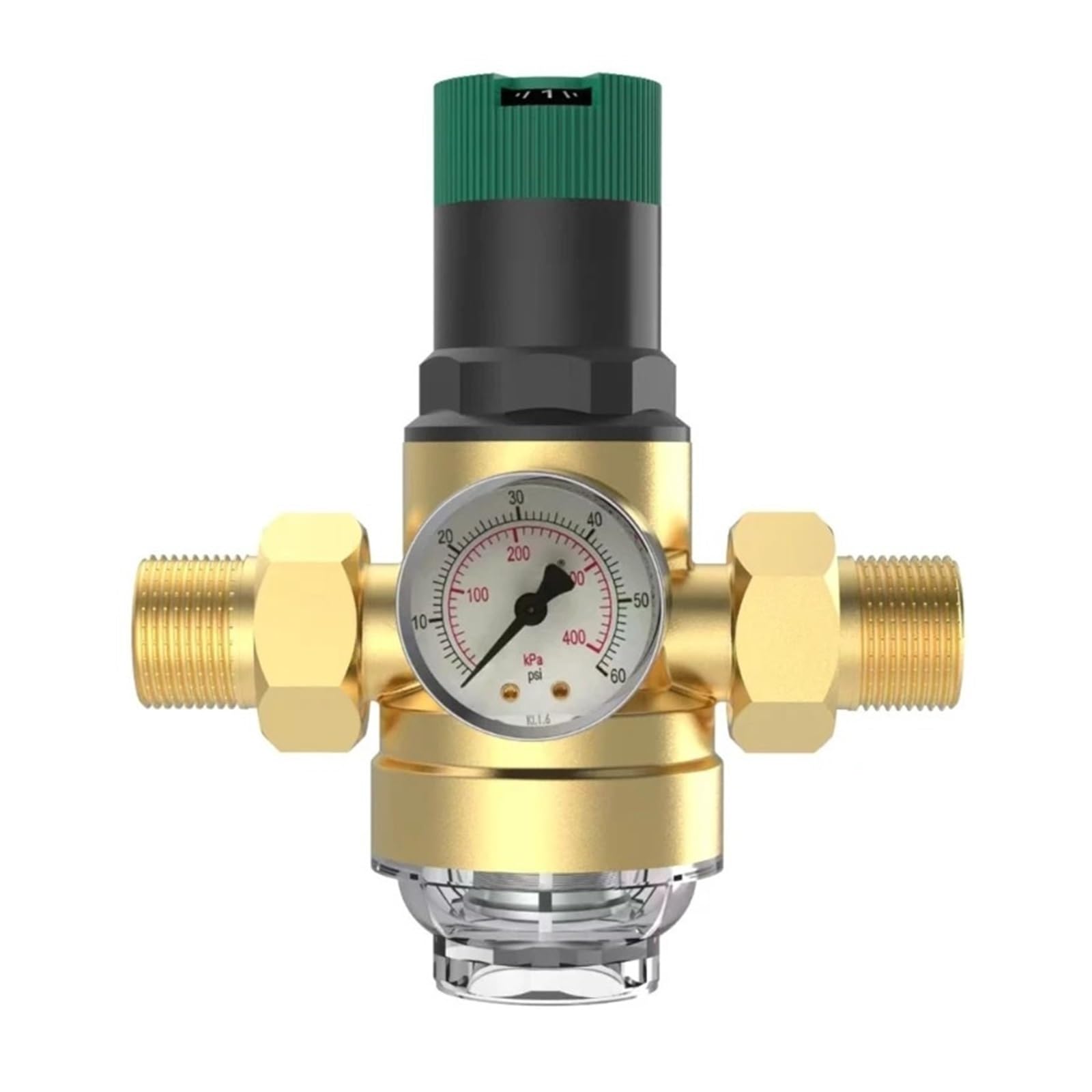 válvula Reductora de presión Regulador de presión de Agua con manómetro y válvulas Reductoras de presión de latón de Malla for Agua Potable.(DN15)