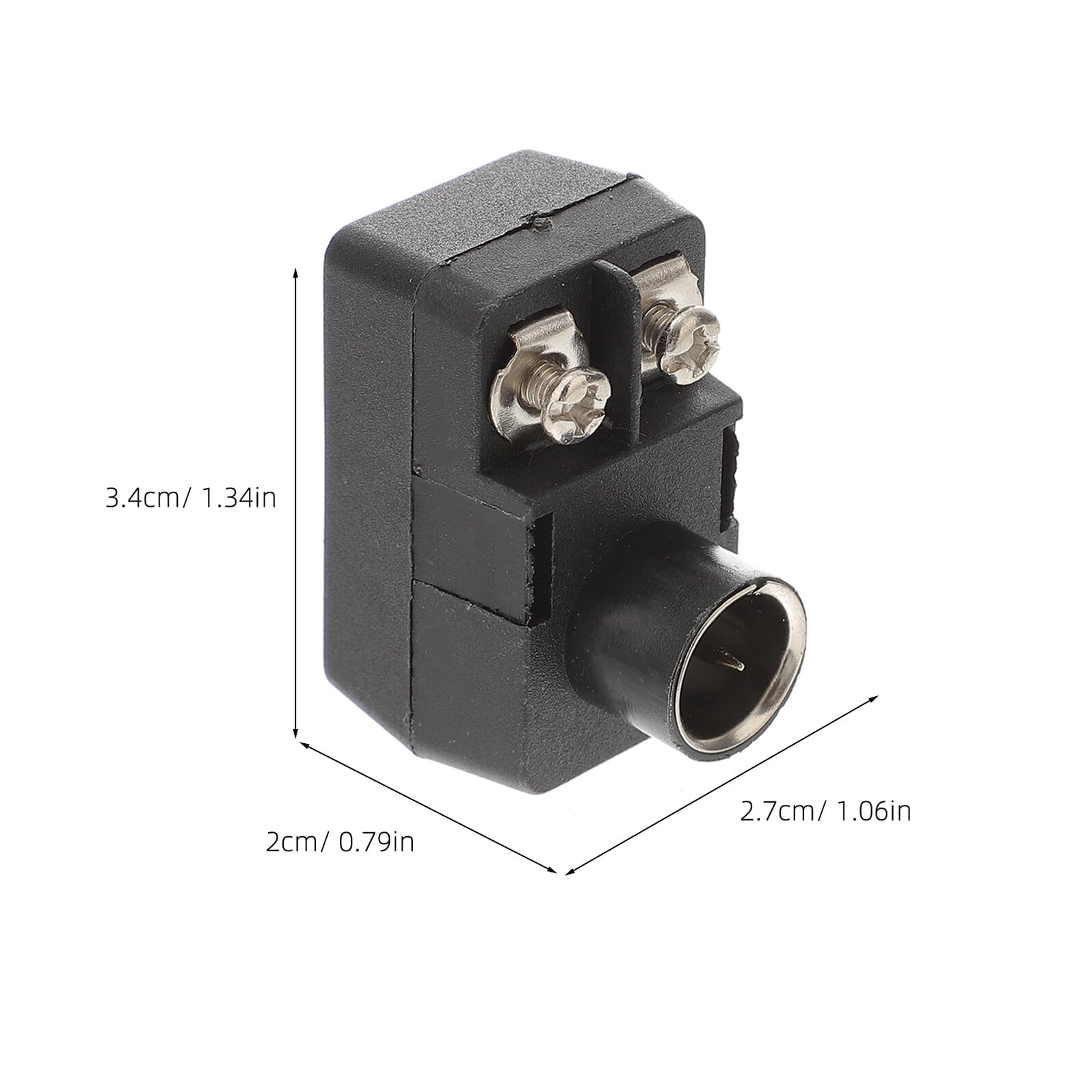 Adaptateur Coaxial 75-300 Ohms à Enclenchement F Mâle Noir, 2 Pièces