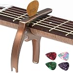 3in1 Guitare Capo pour guitares acoustiques et électriques (avec porte-pick et 4Picks),Ukulele, Accessoires de guitare avec sac & 4Picks, Ukulele,Mandoline,Banjo,Accessoires à fils