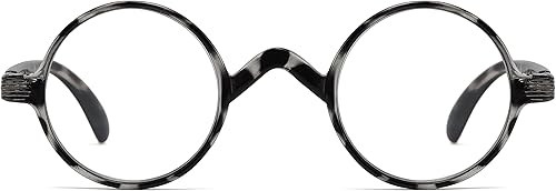 Professor - Gafas de lectura redondas para mujeres y hombres, lectores vintage (tortuga negra y blanca + 1.00)