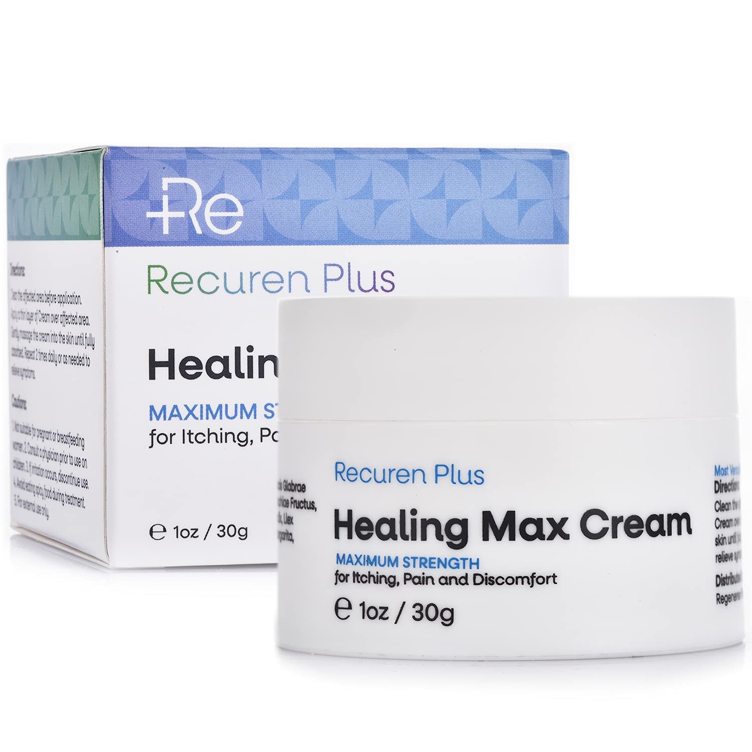 Recuren Plus Dermatitis Eczema Psoriasis Cream, Max Strength for