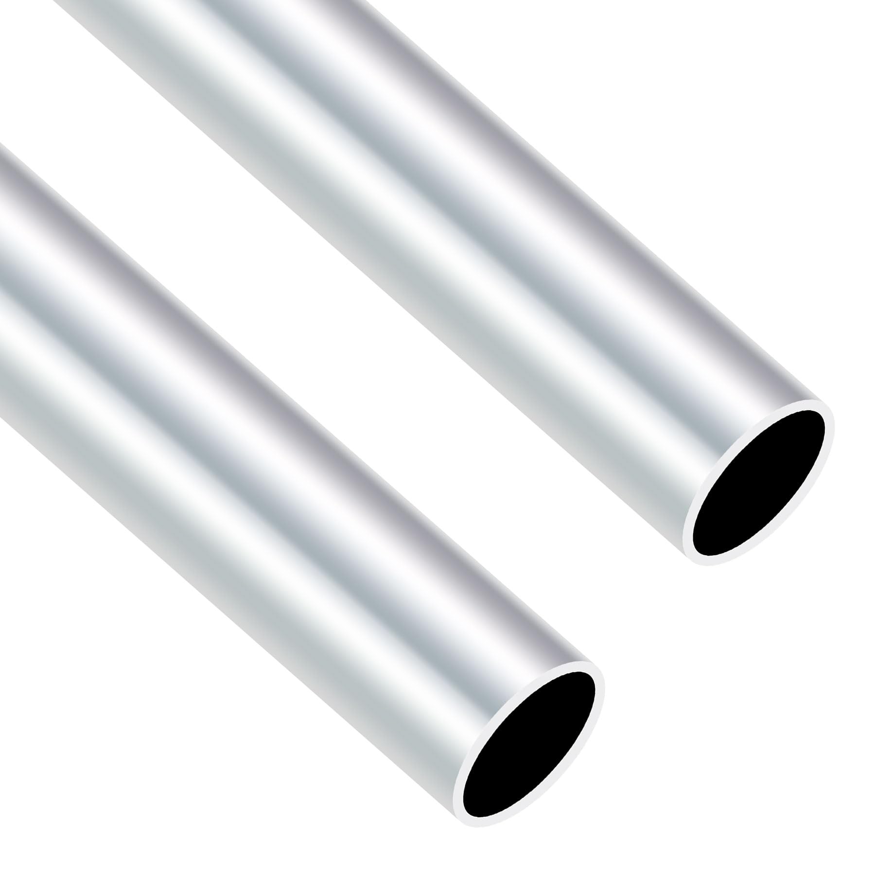 Imeistek Silver 6063 Aluminium Round Tubes, 28Mm Od 25Mm Id 400Mm Length Seamless Aluminium Tubes For Diy Model, Industrial,Decorative (2Pcs)