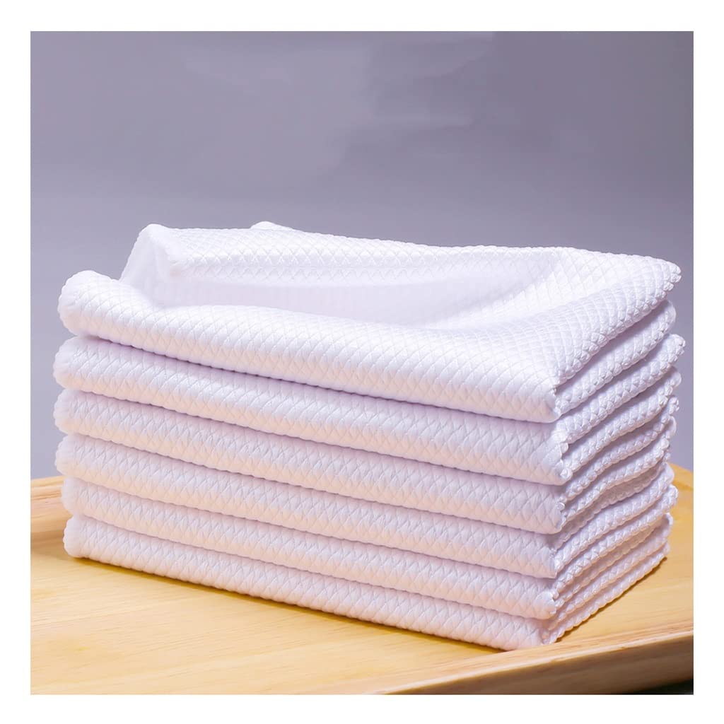 Lot de 6 chiffons de nettoyage en microfibre super absorbants pour nettoyer les vitres sans traces - Idéal pour une brillance sans traces et un nettoyage sans effort