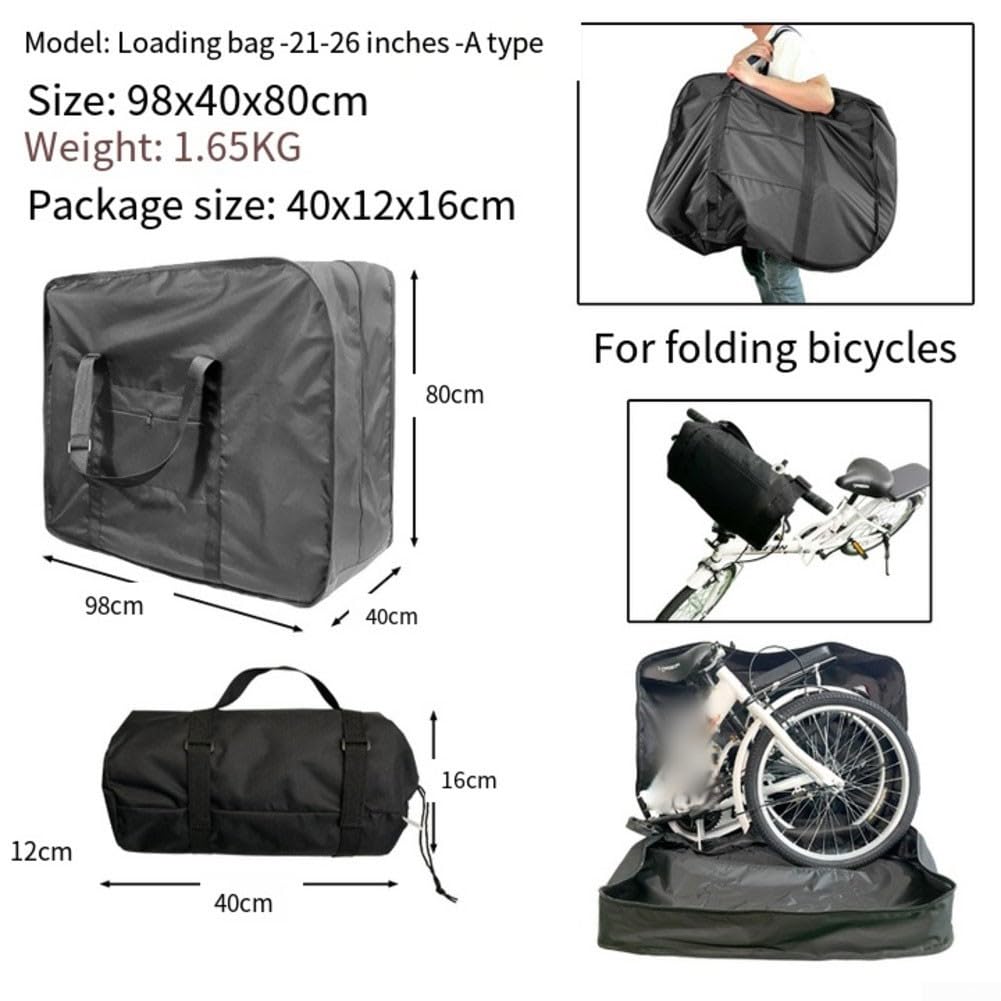 Borsa da viaggio per bici con design pieghevole, realizzata in tessuto 600D+210D, adatta per trasportare biciclette in modo sicuro su aerei, auto e treni (26-Type A)