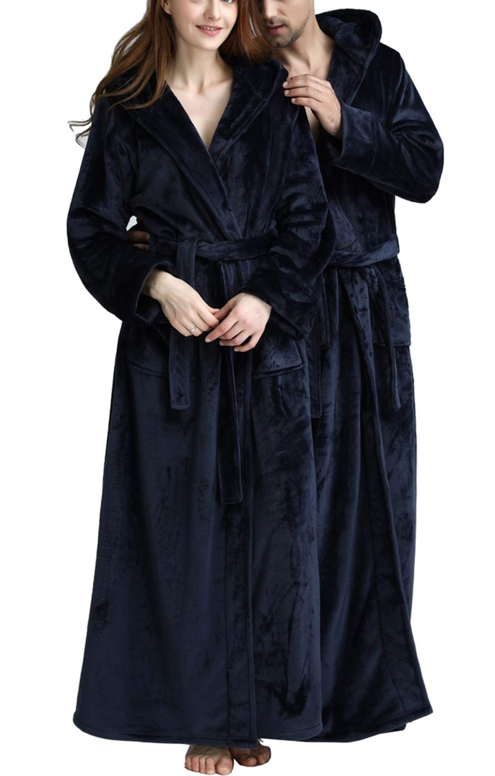 DSNOW Peignoir en polaire chaud pour femme Robe de chambre