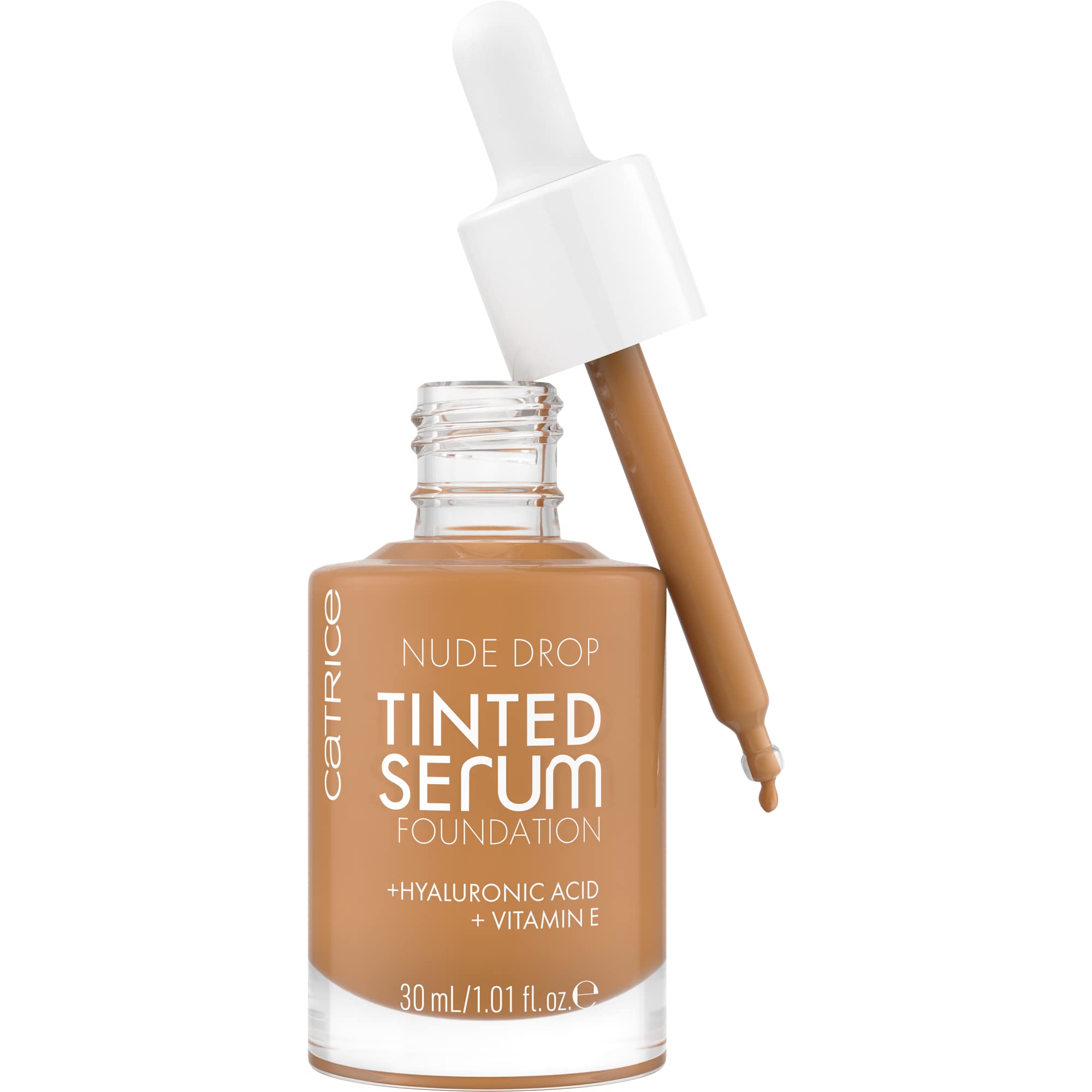 Catrice Nude Drop Tinted Serum Foundation, Nr. 075C, Nude, langanhaltend, mattierend, natürlich, für sensible Haut, vegan, ölfrei, ohne Parfüm, ohne Alkohol, 1er Pack (30ml)